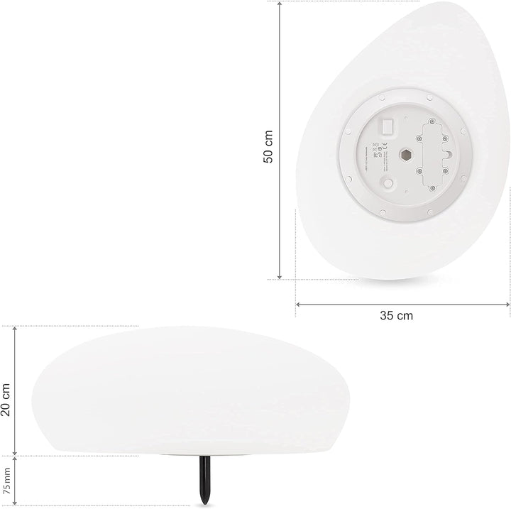 Solarlampen für Aussen, wasserdichte Kugelleuchte im Stein-Design & Milchglas-Optik, 8+1 Farben, aut