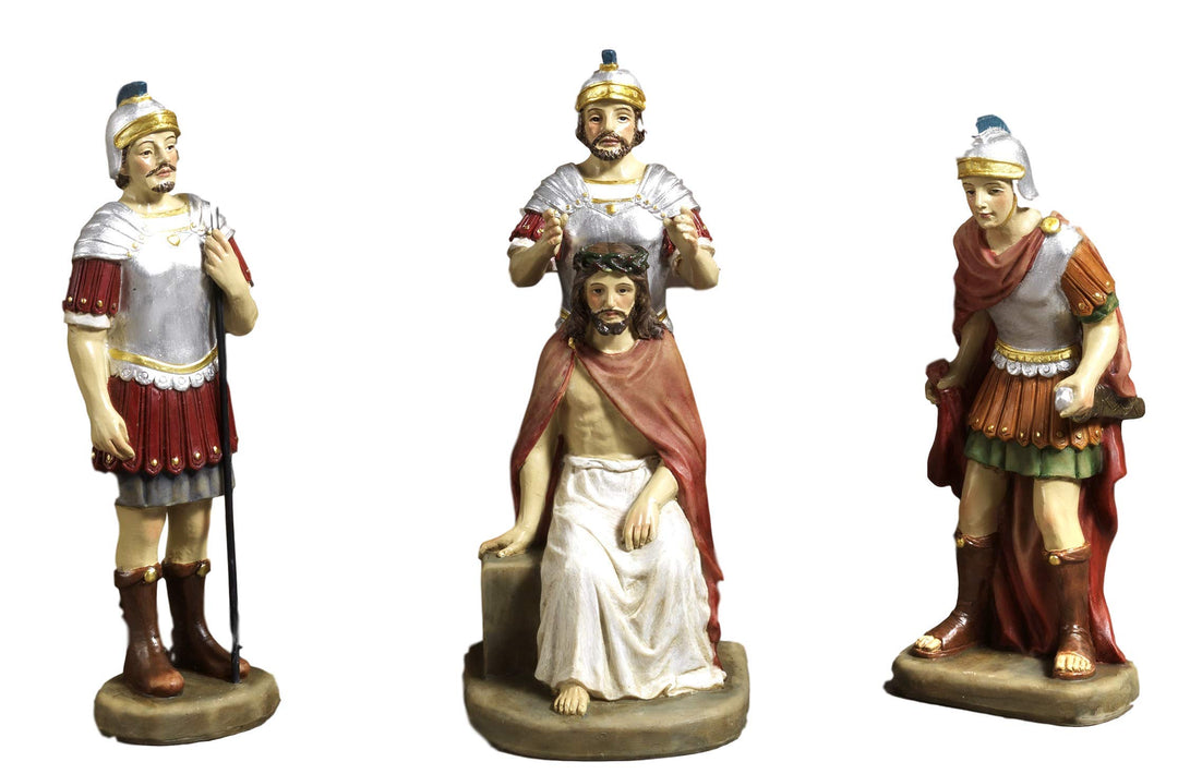 Set Jesus Ostern coronazione Spine Krippe 4 Personen cm.14,5 in Harz by Paben