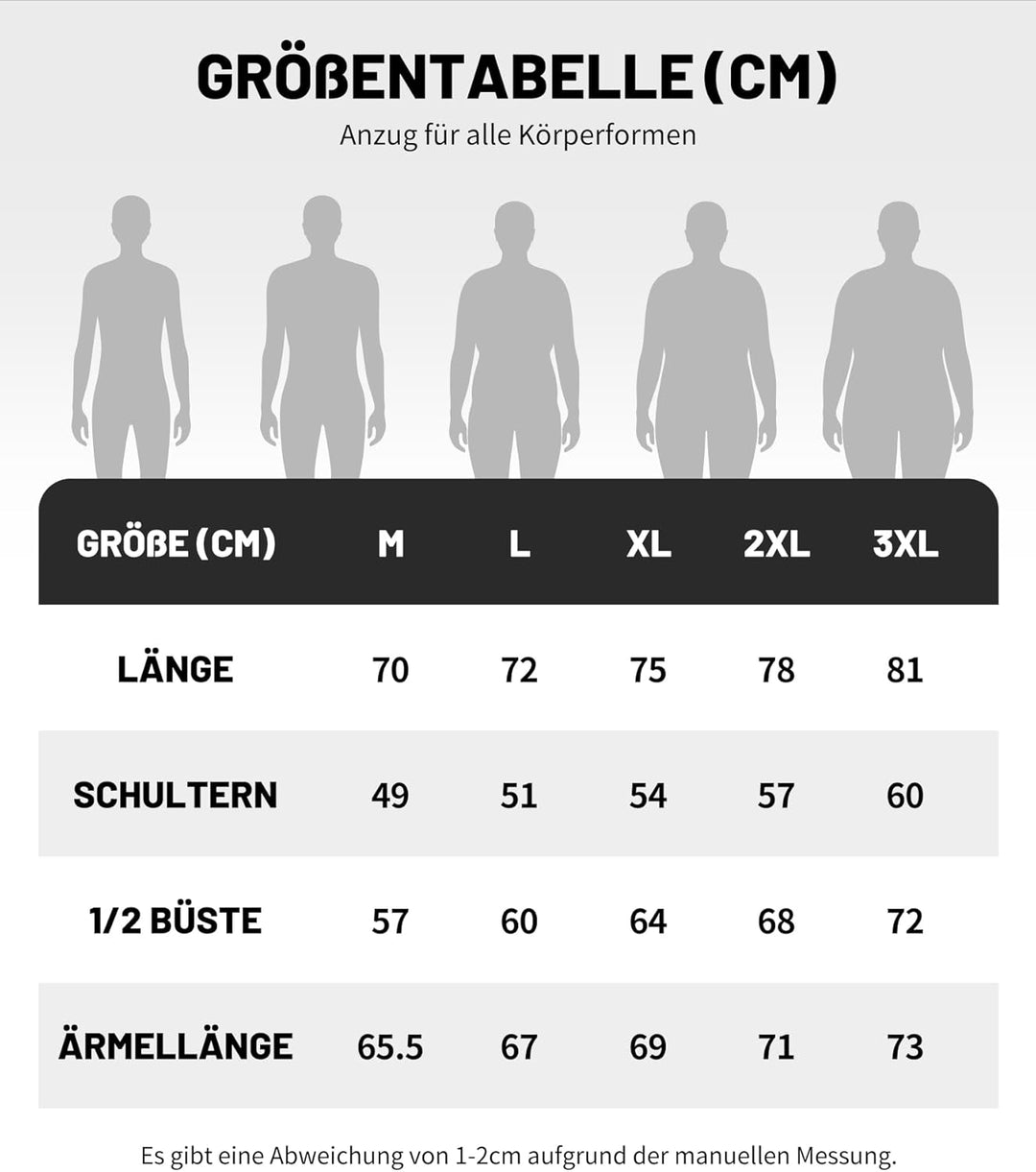 JACKETOWN Herren Sweatshirt Gefüttert Hoodie Reissverschluss Sweatjacke Warm Fleece Winterjacke Tedd
