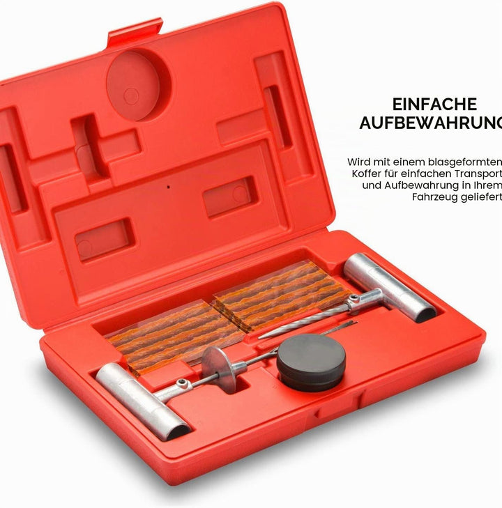 tooluxe® 50002L Reifen-Reparatur-Set Set, Stecker flach und Reifen punktiert | 35-teilig 35 Piece, 3