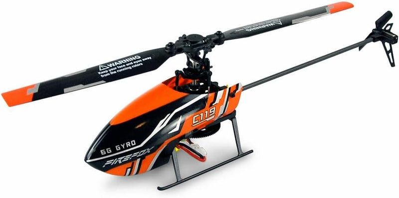 Amewi 25312 AFX4 Single-Rotor Helikopter 4-Kanal 6G RTF 2,4GHz RC Hubschrauber, Schwarz-orange