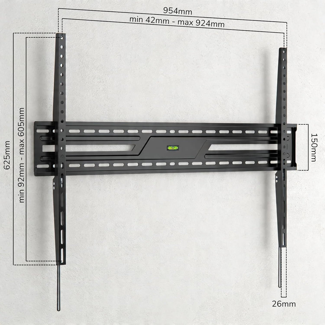 Superior Electronics - Feste TV-Wandhalterung für Fernseher von 60„ bis 100“ (Extra Slim) - VESA-kom