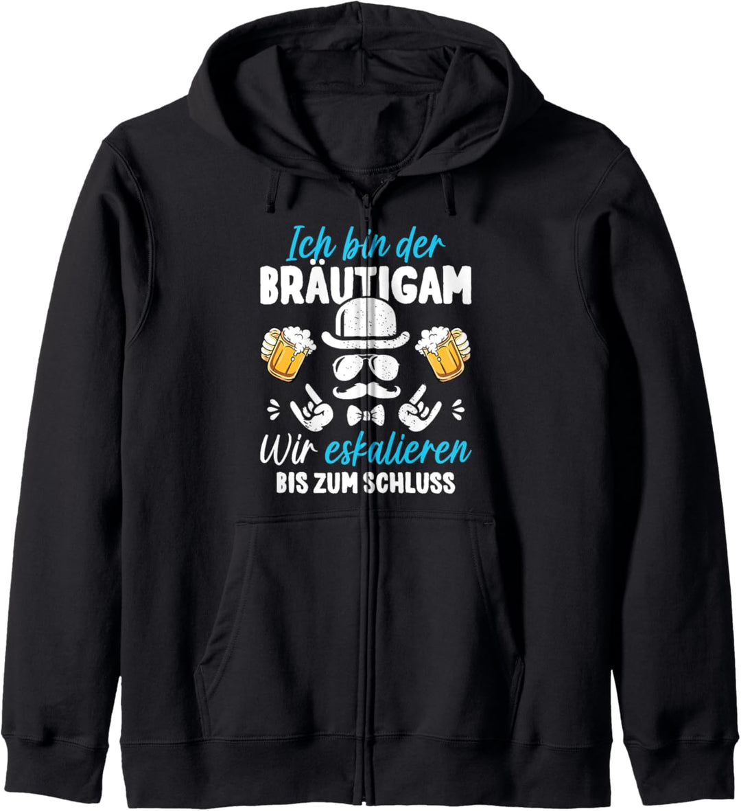 Männer JGA Bräutigam T-Shirt Outfit Junggesellenabschied Kapuzenjacke