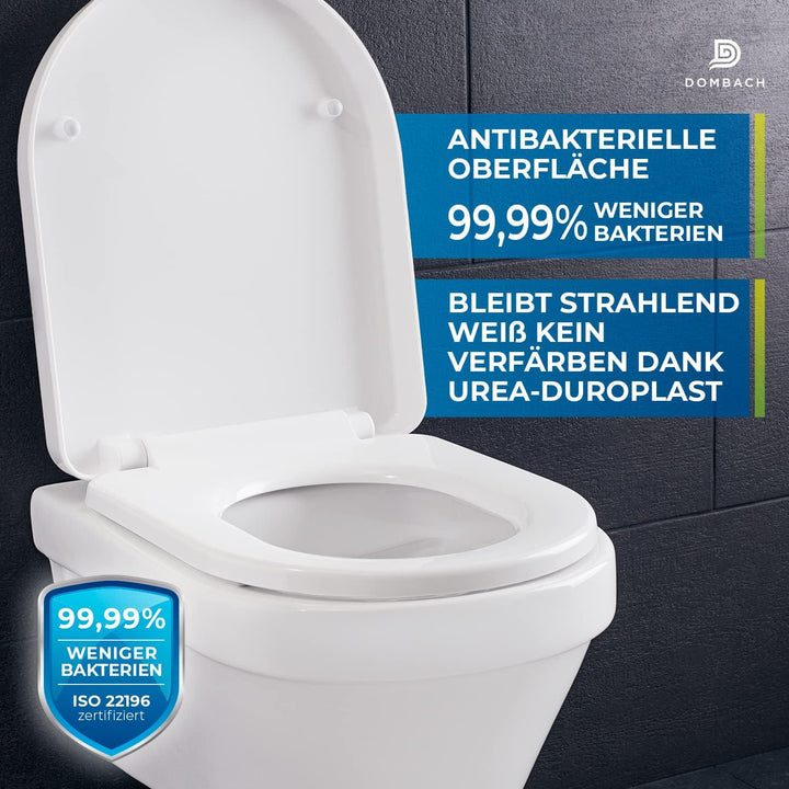 Premium Toilettendeckel mit Absenkautomatik Abnehmbar (Weiss) WC Sitz mit Absenkautomatik, Klodeckel