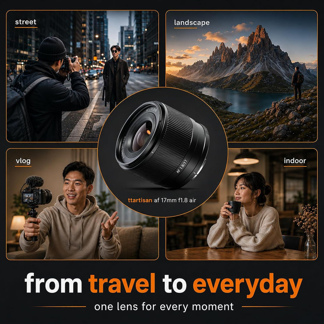 TTARTISAN 17mm F1.8 Air Autofokus Objektiv für Fuji X-Mount Kameras APS-C Weitwinkelobjektive mit Gr