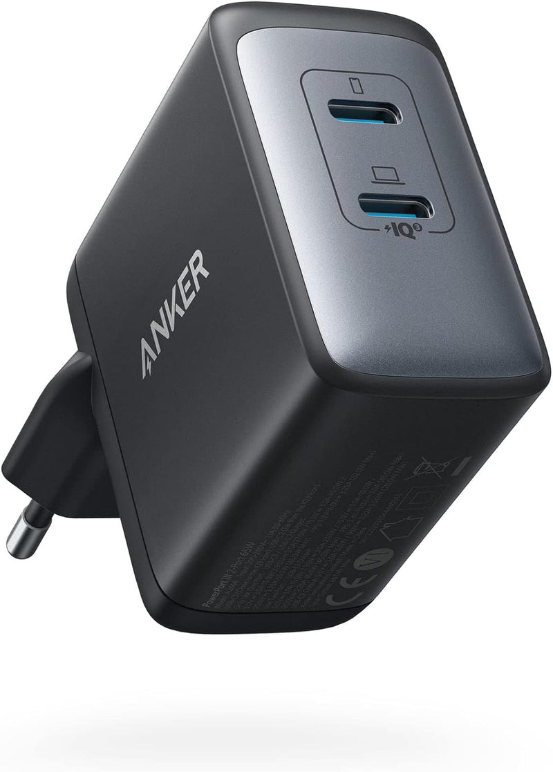 Anker PowerPort III 65W 2-Port USB-C Ladegerät, Kompaktes Netzteil mit Schnellladeleistung, Kompatib
