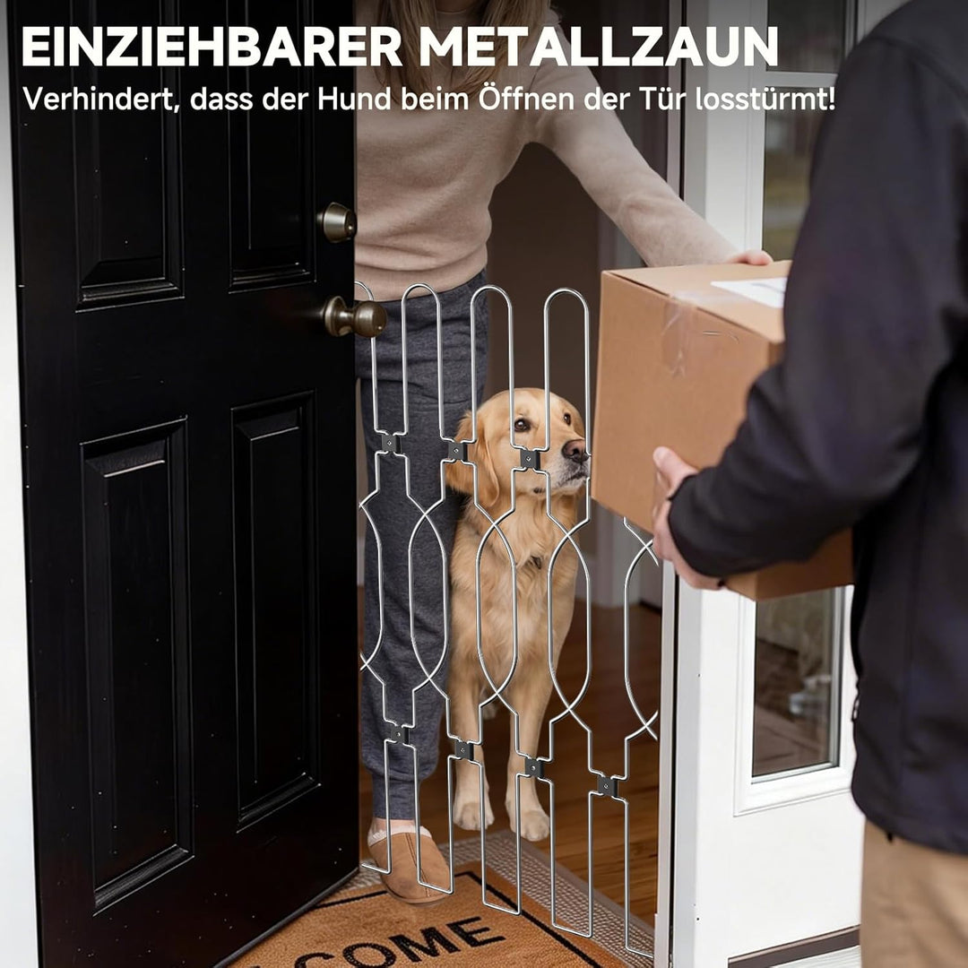 Snagle Paw Einziehbar Metall Türschutzgitter für Haustüren, Anti-Ausbruch Türschutzgitter, 62cm Brei