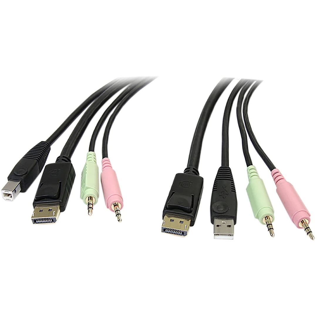 StarTech.com 1,8m 4-in-1 USB DisplayPort® KVM-Switch Kabel mit Audio und Mikrofon 6ft - DisplayPort