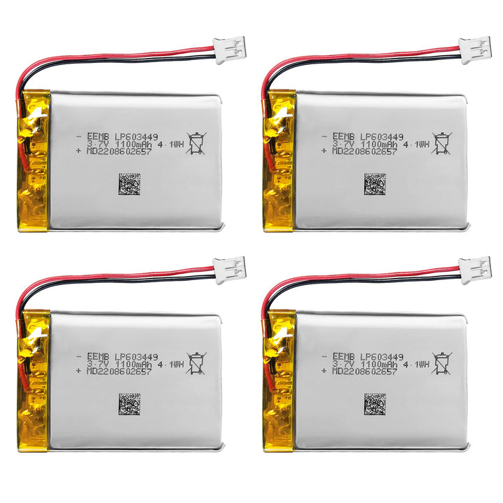 4XEEMB 3.7V 1100mAh Lipo Batterie Akku 603449 Lithium Polymer Batterien mit JST Stecker.Stellen Sie