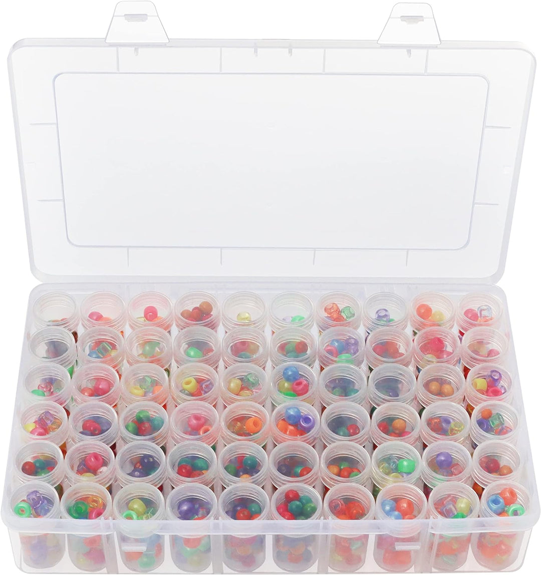 Kurtzy 60 Herausnehmbare Behälter Klare Kunststoff Perlen Aufbewahrungsbox - 10 ml - Diamond Paintin