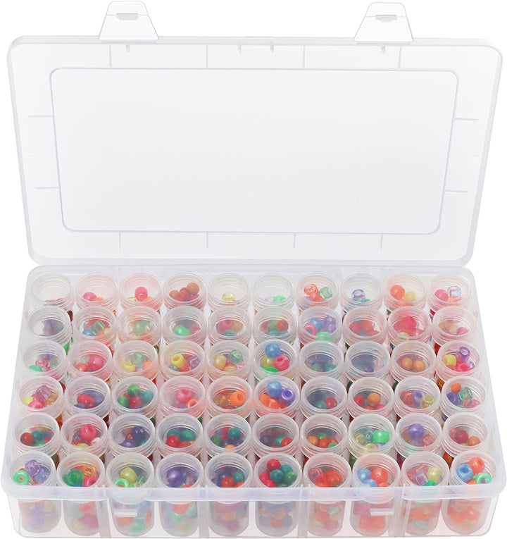Kurtzy 60 Herausnehmbare Behälter Klare Kunststoff Perlen Aufbewahrungsbox - 10 ml - Diamond Paintin