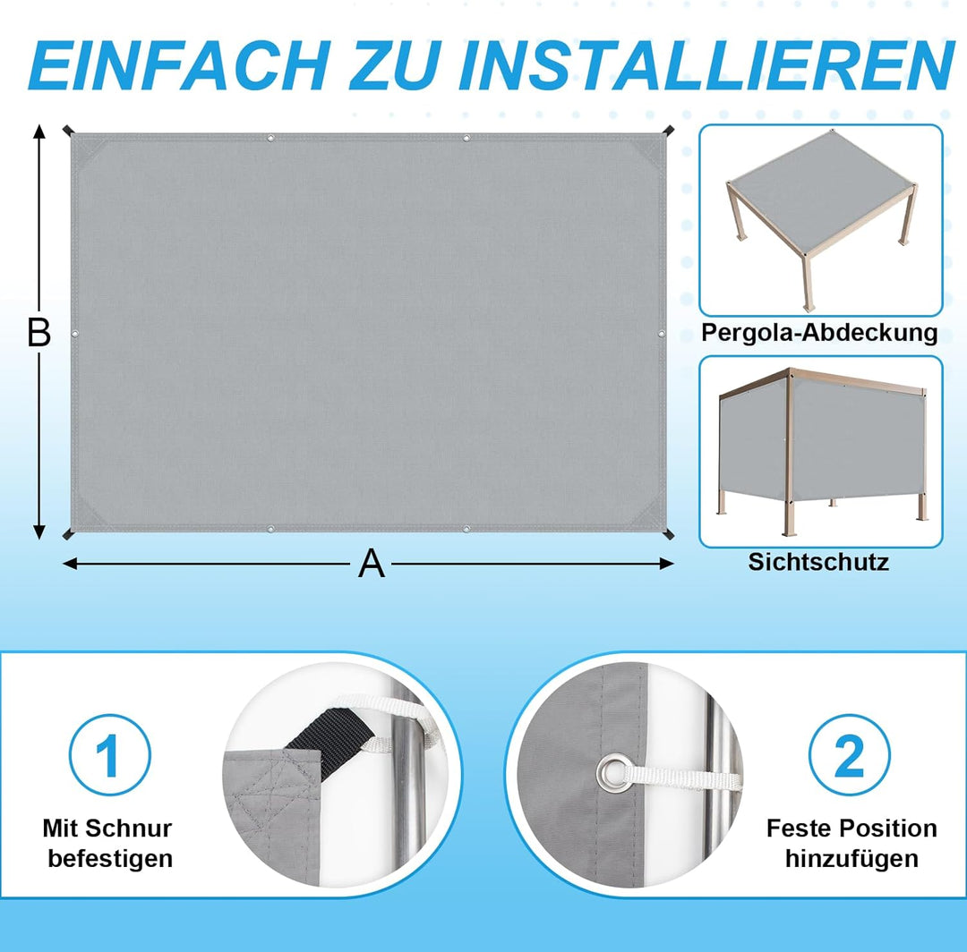 COOL AREA Sonnensegel Wasserdicht Rechteckige 2x3m mit Geraden Kanten Sonnenschutz Wetterschutz PES