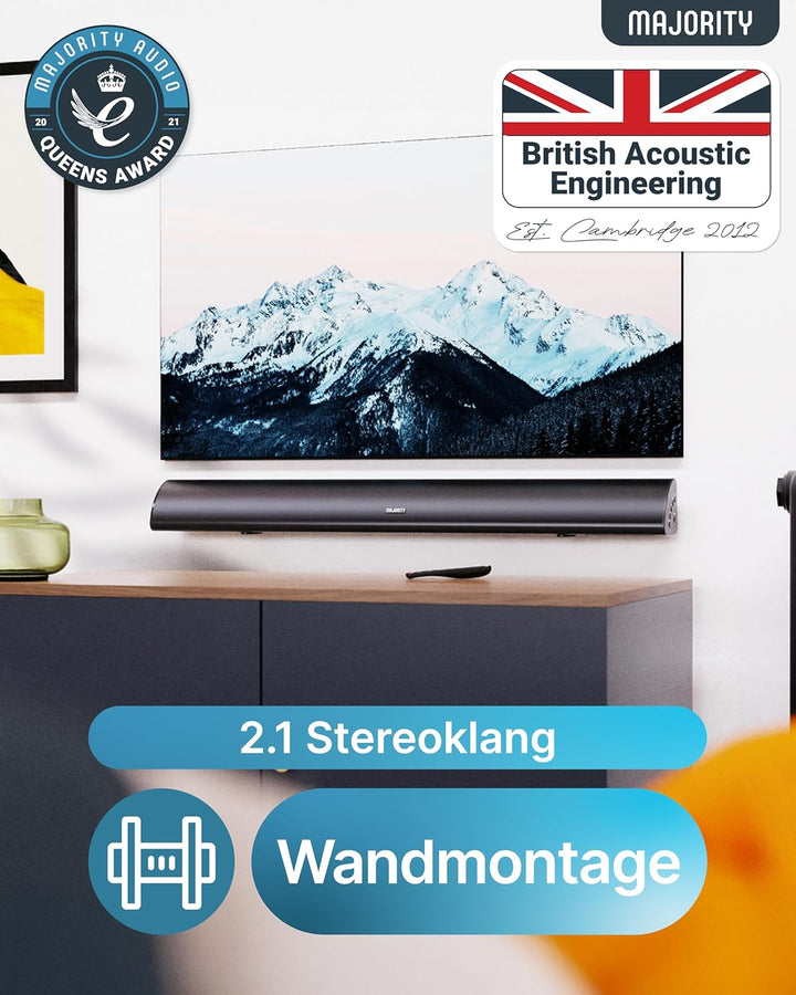 SineAudio Kabelgebundene und drahtlose 60W Bluetooth 5.0-TV-Stereolautsprecher Soundbar 32-Zoll-Heim