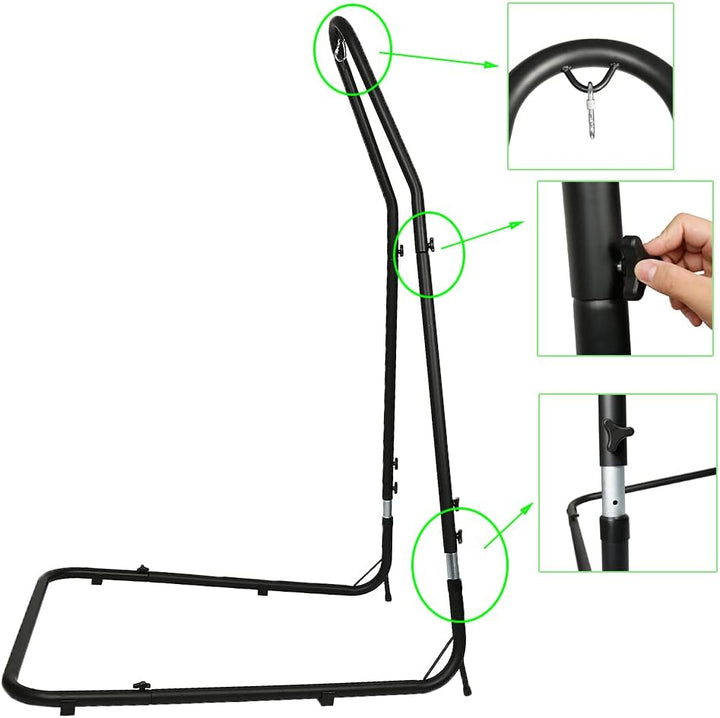 Hängestuhl, aus Metall, Hängesessel auf Fuss, Hängematte für den Innenbereich, Höhe verstellbar (200