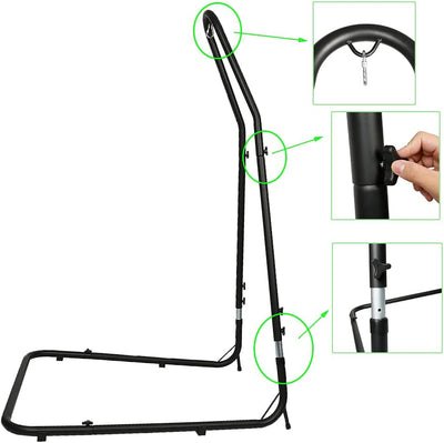 Hängestuhl, aus Metall, Hängesessel auf Fuss, Hängematte für den Innenbereich, Höhe verstellbar (200