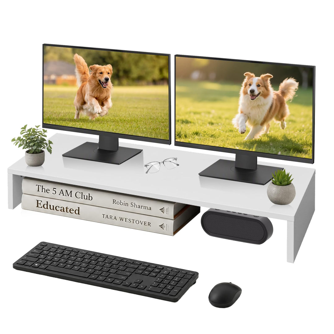 Monitorständer Holz, ergonomische Monitorerhöhung für Schreibtisch, passend für PC, Laptop und TV,Sc
