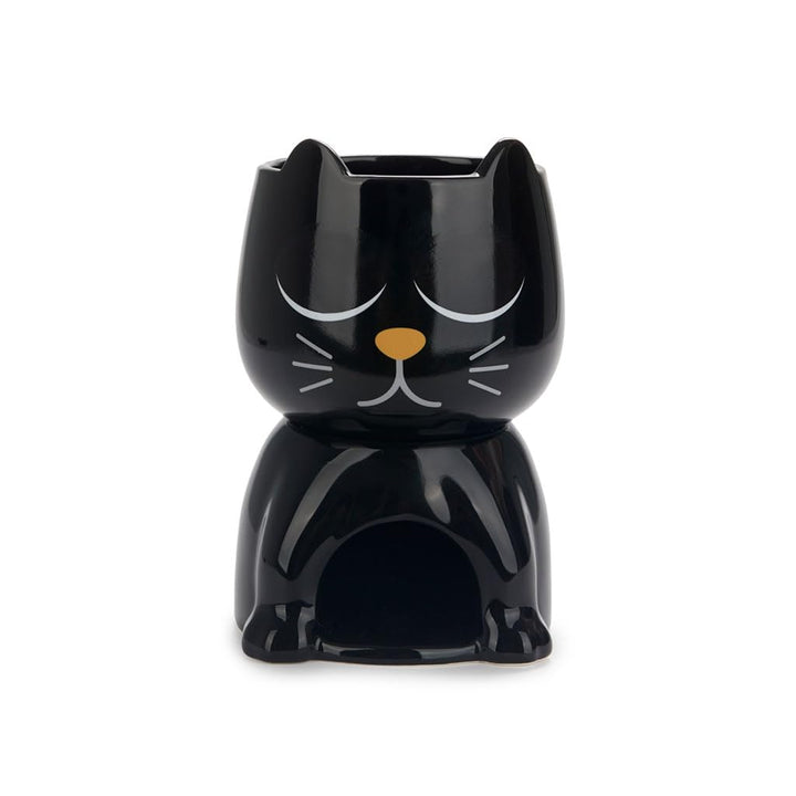 balvi Fondue Wake Cat Farbe Schwarz Wärmeempfindlich, die Katze öffnet beim Erhitzen die Augen Keram