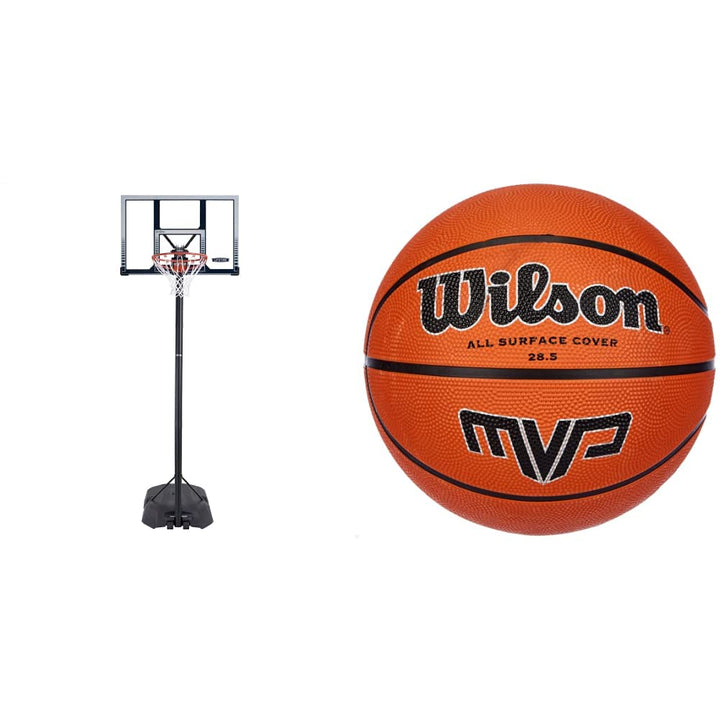 Lifetime 90001 Basketballanlage Boston Portable Bundle mit Outdoor-Basketball, Bundle mit Outdoor-Ba