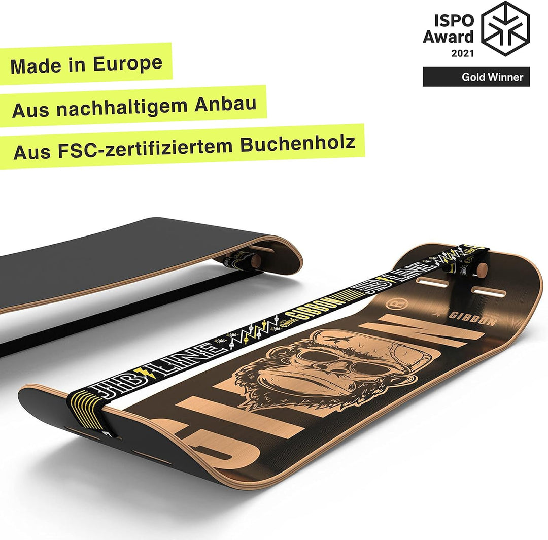 GIBOARD-SET BONZO CLASSIC - Innovatives Balance Board | Freestyle-Workout | hochwertiges Buchenholz