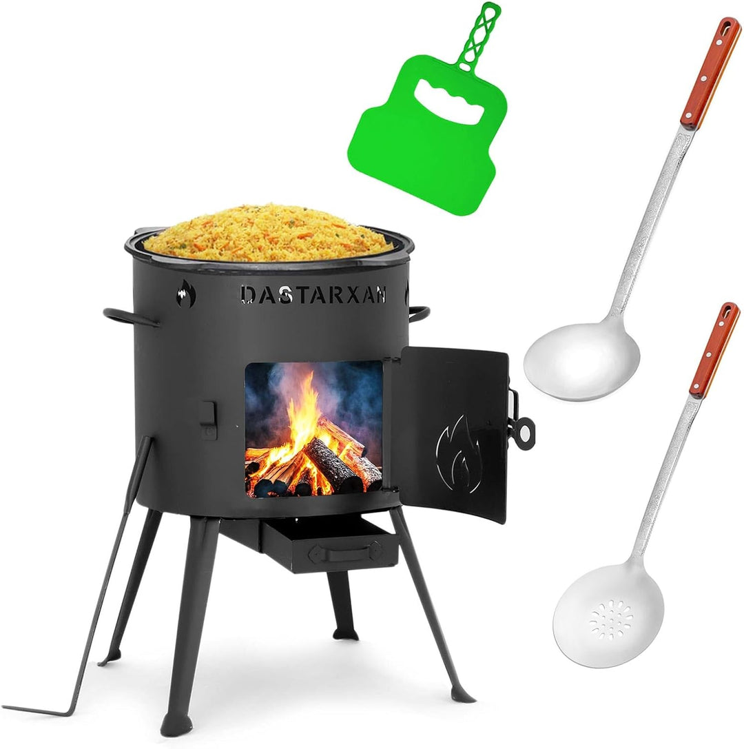 Ø36cm Uchag 2mm stahl Utschak Feuerstelle Utschag Campingofen 10L Kazan WOK Kasan (Runder boden) Fel
