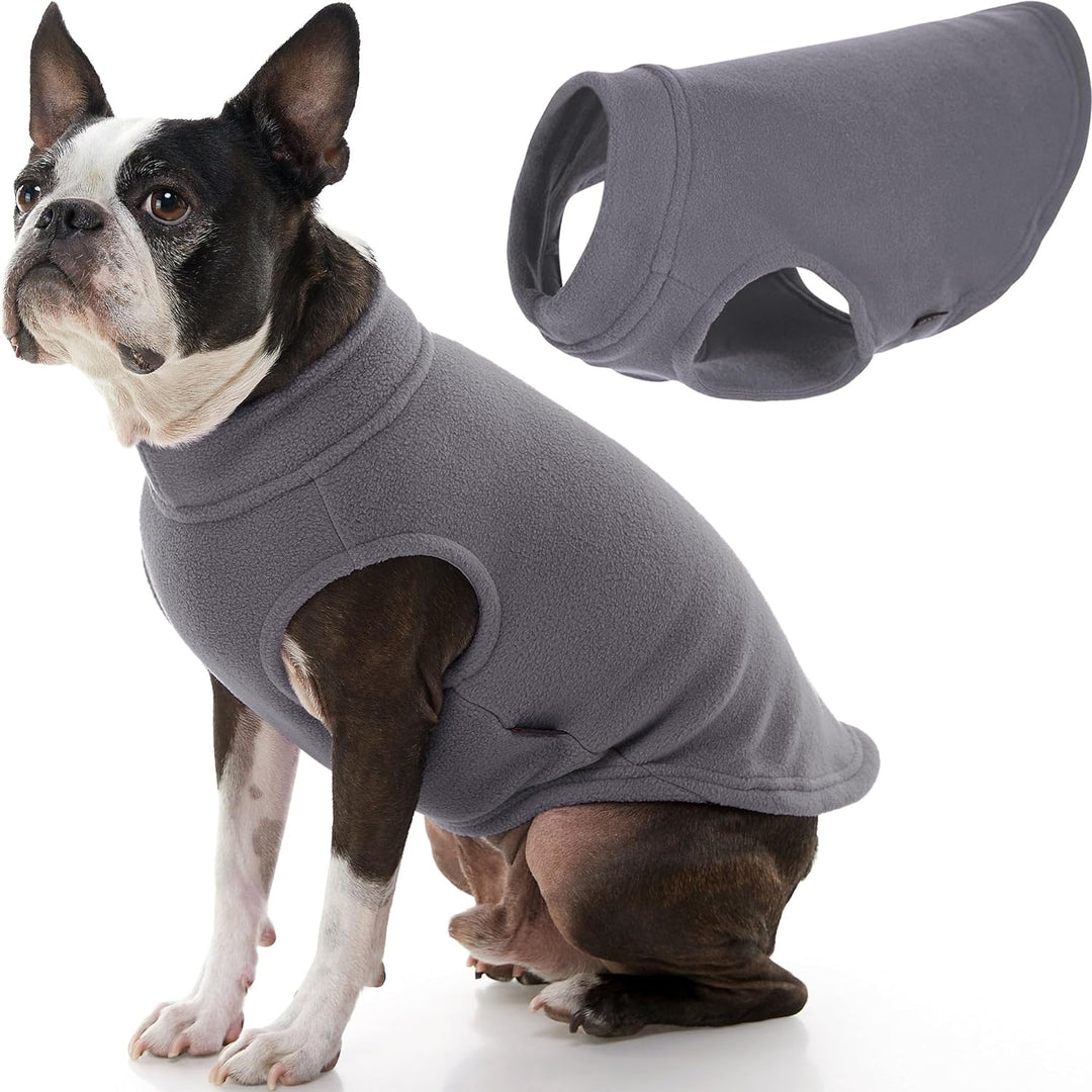 Gooby Hundepullover aus Stretch-Fleece, Grau, Grösse XXL – Warmer Pullover aus Fleece für kleine Hun