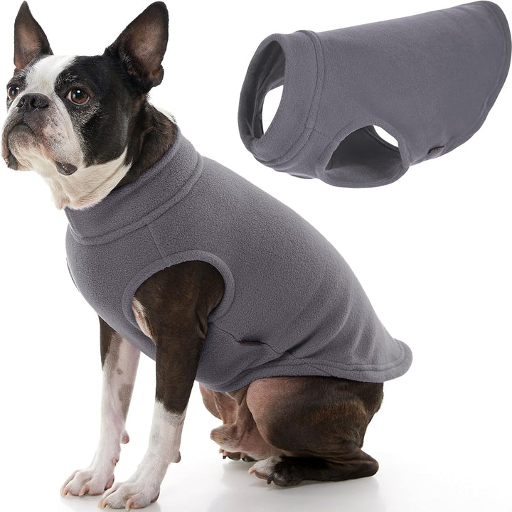 Gooby Hundepullover aus Stretch-Fleece, Grau, Grösse XXL – Warmer Pullover aus Fleece für kleine Hun