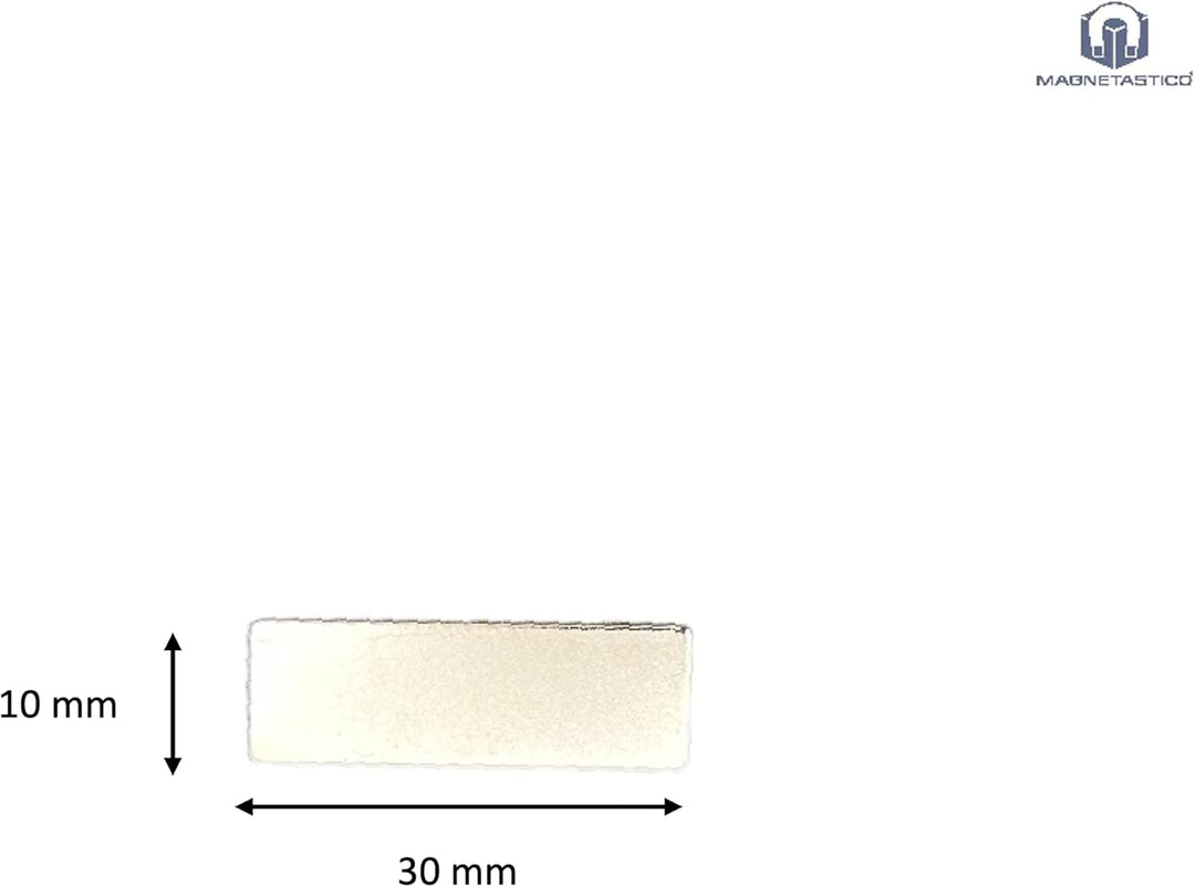 Magnetastico® | 40 Stück Selbstklebende Neodym Magnete N52 Rechteck 30x10x1 mm | Starke Klebemagnete