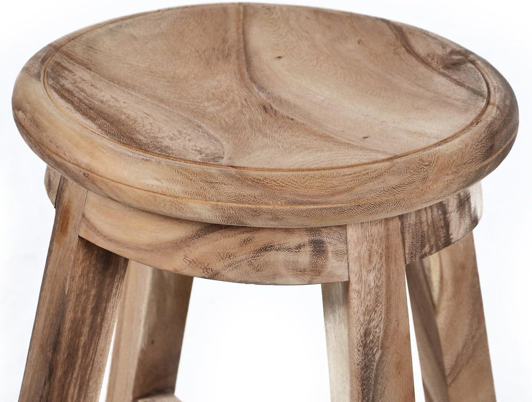 Divero Hocker Salinas aus Suar Holz, unbehandelt – Farbe: Braun