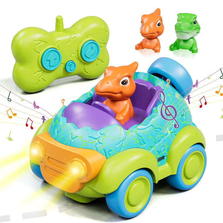 Lehoo Castle Ferngesteuertes Auto ab 3 Jahre, Dinosaurier Spielzeug mit Lichtern und Musik, Spielzeu