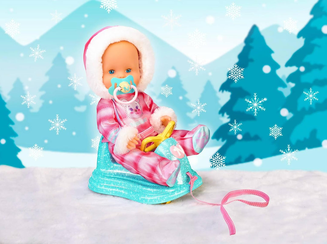 Nenuco - Schlitten - Harte Babypuppe 35 cm, ihre Nase ändert Sich bei Kälte, Zubehör: Schnuller und