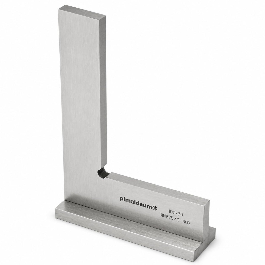Anschlagwinkel, 90°-Flachwinkel mit Anschlag gem. DIN 875/0, Edelstahl (Metall, 100x70 mm) Metall 10