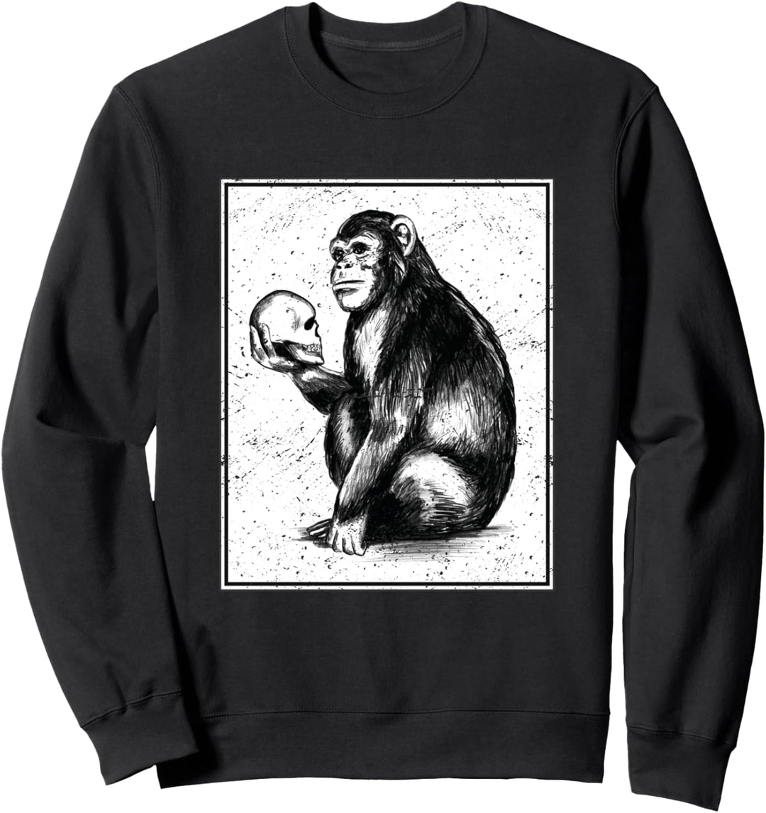Affe mit Schädel Motiv für Damen & Herren Sweatshirt
