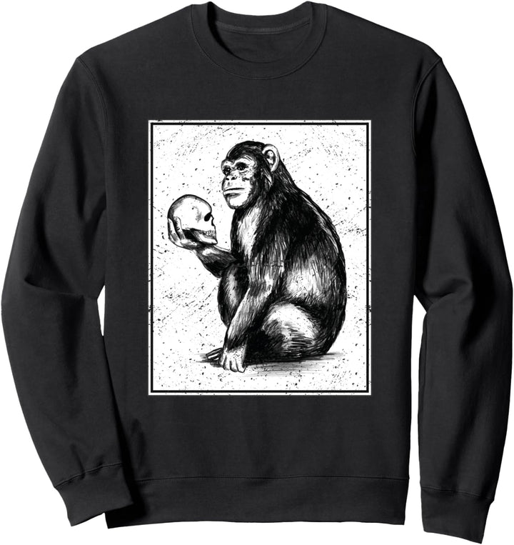 Affe mit Schädel Motiv für Damen & Herren Sweatshirt