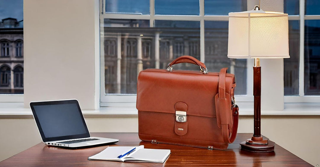 Alassio 47124 - Aktentasche MOCCA, aus echtem Leder, ca. 38 x 30 x 16 cm, cognac