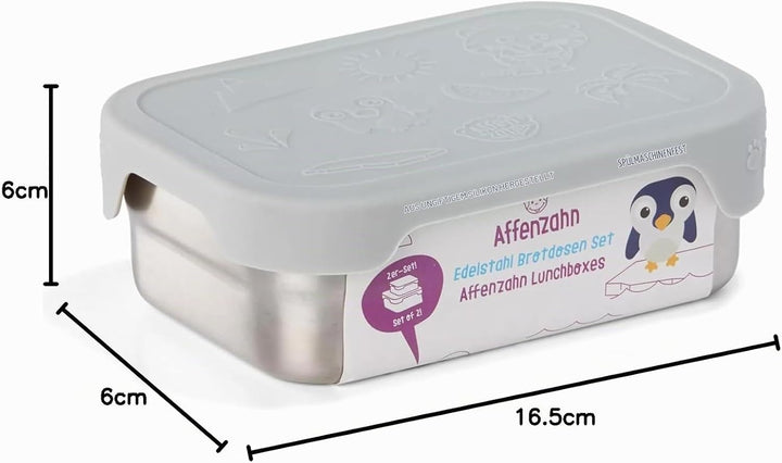 Affenzahn Edelstahl Brotdosen Set inkl. Snack-Box Silikon-Deckel BPA-frei Spülmaschinenfest Koala, K