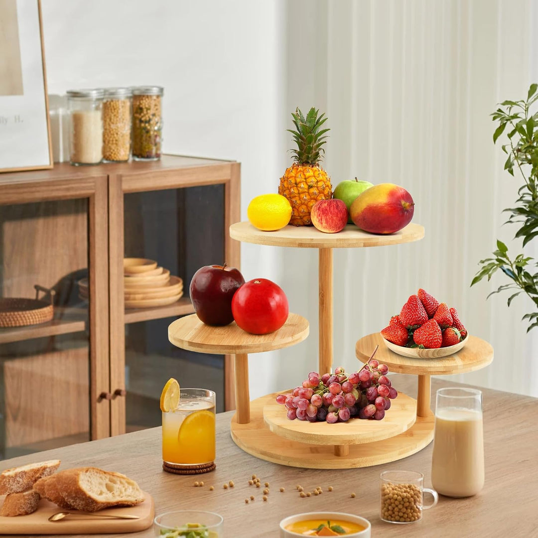 4 Etagen Kuchen und Cupcake Ständer aus Holz, Tortenständer Holz, Desserts Gebäck Display, für Desse