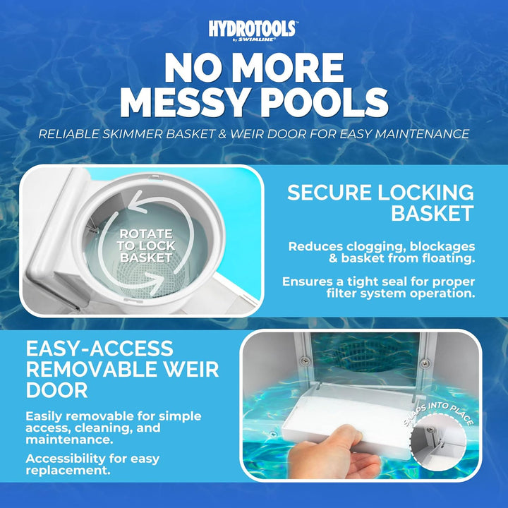 Swimline 8940 Complete Standard Thru-Wall Skimmer, One Size, Multi Standard-Wand-Skimmer (weiss), St