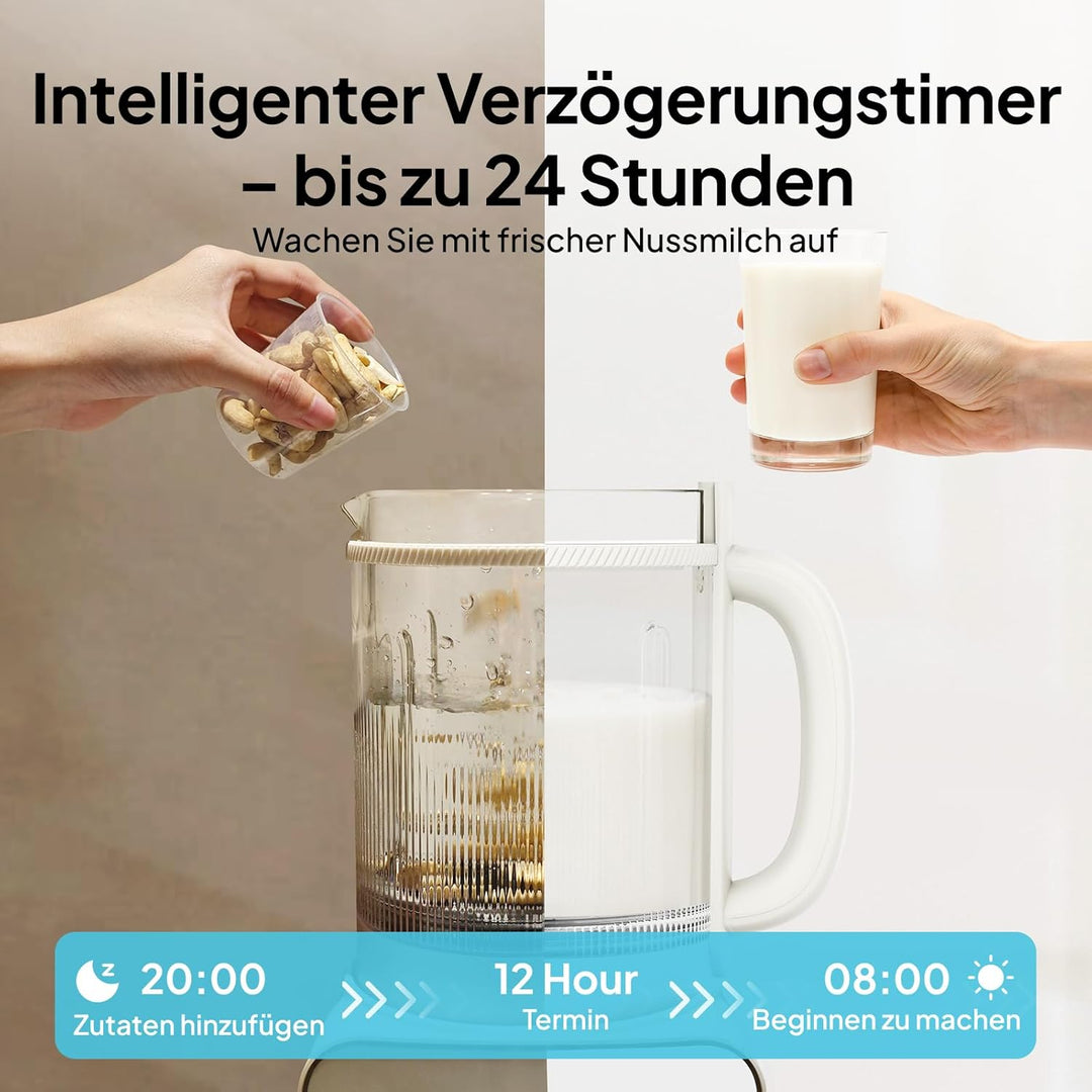 Nussmilchbereiter 12‑in‑1,1.5 Lautomatischer Sojamilchmaker,abnehmbares Design,Mandel-/Hafermilch &
