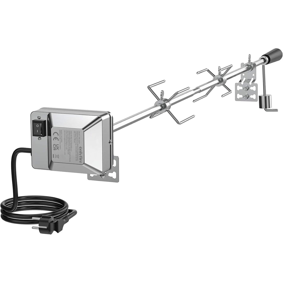 Onlyfire BRK-6012 Universal Grillspiess Set Drehspiess Ersatz Rotisserie Kit 114cm Lange, 12x12mm Se