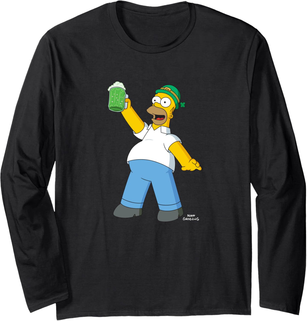 The Simpsons Homer Simpsons Green Beer St. Patrick’s Day Langarmshirt