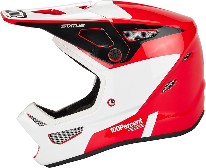 100% Status DH/BMX Helm rot/weiss XXL | 63-64cm, XXL | 63-64cm