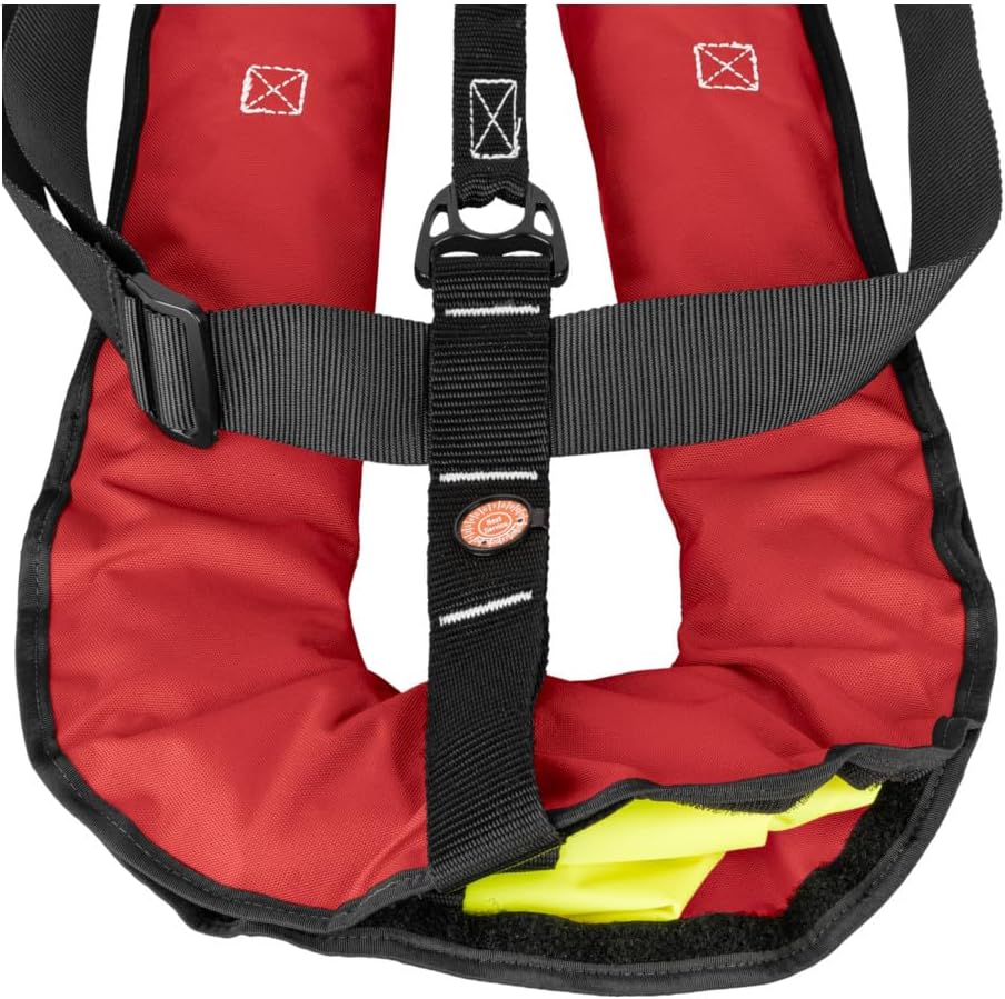 12skipper Automatik Rettungsweste ISO 300N mit Harness, Schwimmweste rot, rot
