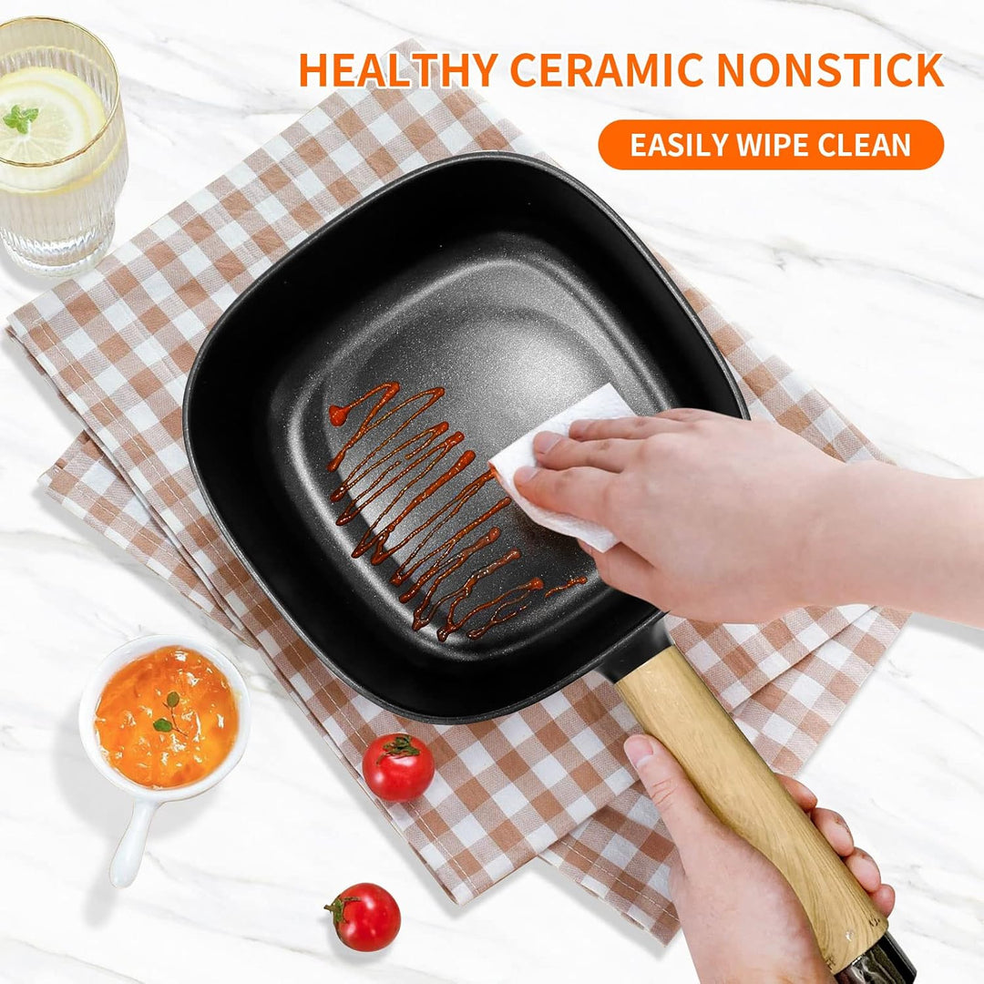 Audecook Elektrischer Hot Pot mit Dampfgarer, 2L/20cm Antihaft Elektropfanne mit Keramikglasur, Trag