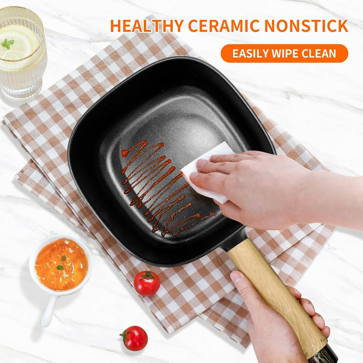 Audecook Elektrischer Hot Pot mit Dampfgarer, 2L/20cm Antihaft Elektropfanne mit Keramikglasur, Trag