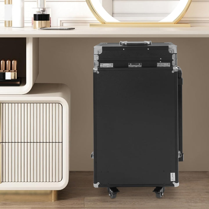 Kosmetikkoffer Rollbarer Maniküretisch Faltbare Nagelstation, Make Up Koffer Gross Kosmetik Trolley