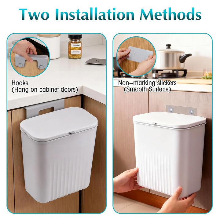 4Stk Kleiner Mülleimer mit Deckel, 3x10L Abfalleimer mit Deckel für Büro Schlafzimmer WC, 1x9L Küche