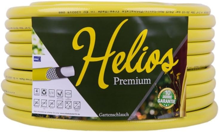 Gartenschlauch gelb 3/4" Helios Premium 10 Jahre Garantie 4 lagig Wasserschlauch Bewässerungsschlauc
