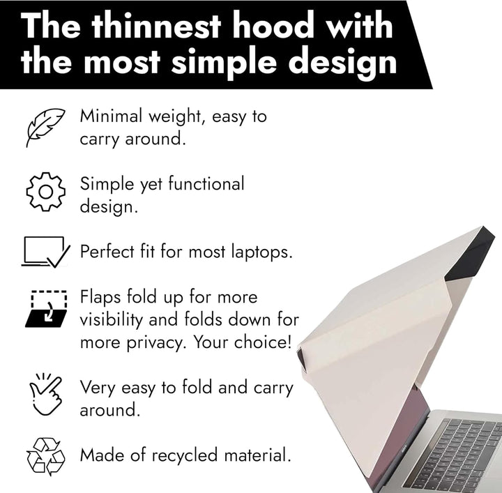 Philbert Design - 4 in 1 Laptop Screen Shade Slim Hood: Sonnenschutz | Datenschutz | Hitzeschutz | K