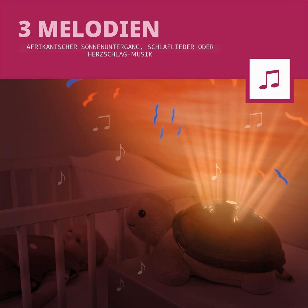 ZAZU Tim The Turtle Projektor – Baby Slumber Tragbare Bettlampe | Sonnenuntergang-Himmel-Projektor |