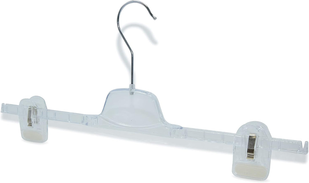 10 x Hosenbügel Hosenspanner Klar - KL1 40 cm Rockbügel Kleiderbügel Kunststoff mit Klammer | rutsch